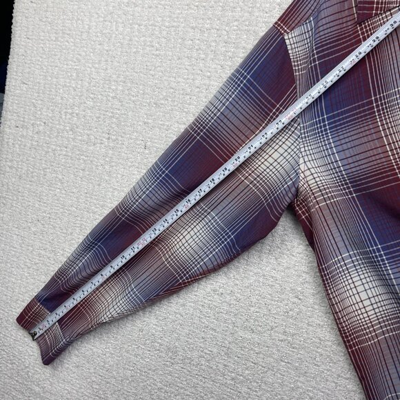 Mountain Equipment Co-op MEC light Hiking Button Shirt Men L Plaid Red / Blue - Picture 9 of 13